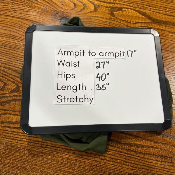 Elegant dark Olive Green Short sleeve mini Dress size small - Picture 8 of 12